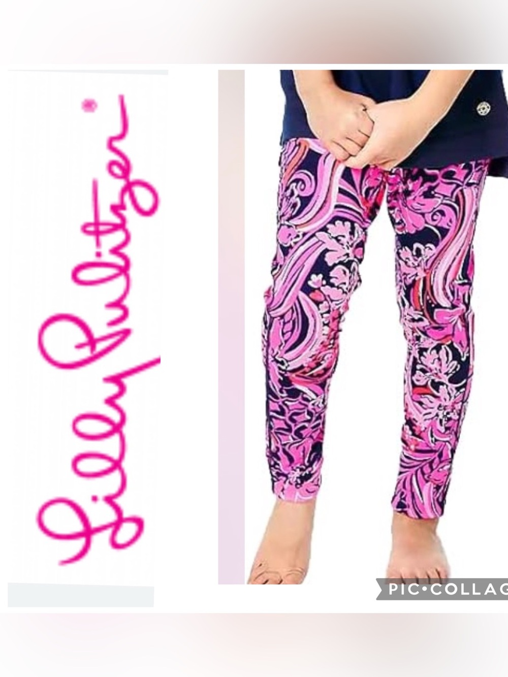 Lilly Pulitzer Mini Weekender Legging Girls Low Tide Navy size: 2-3 year-old